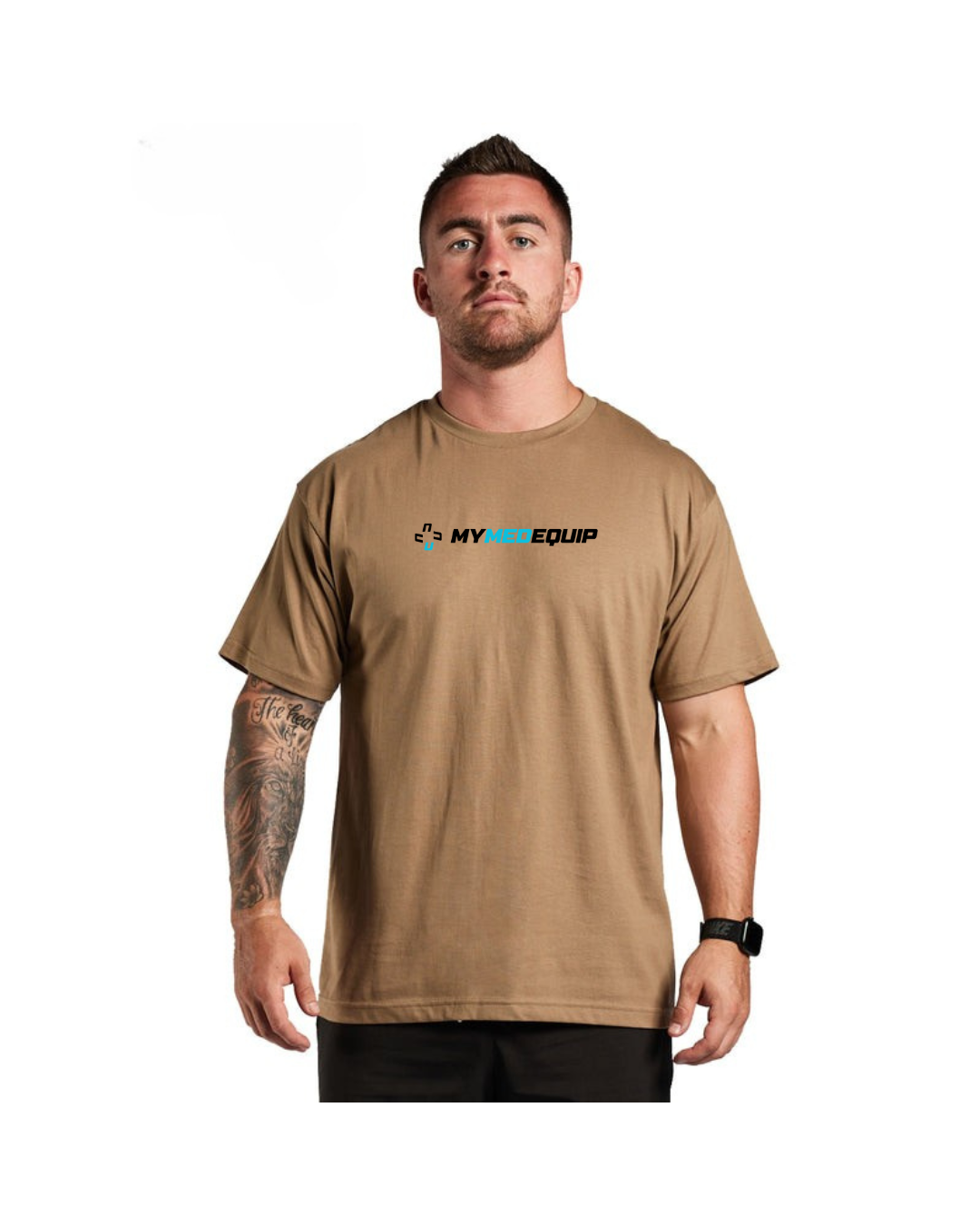 MyMedEquip Logo 100% Cotton Loose Fit Undergear Tee - Tan