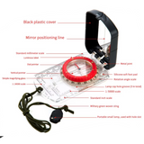 Magnetic Compass with Signalling Mirror and Illuminable Base Plate