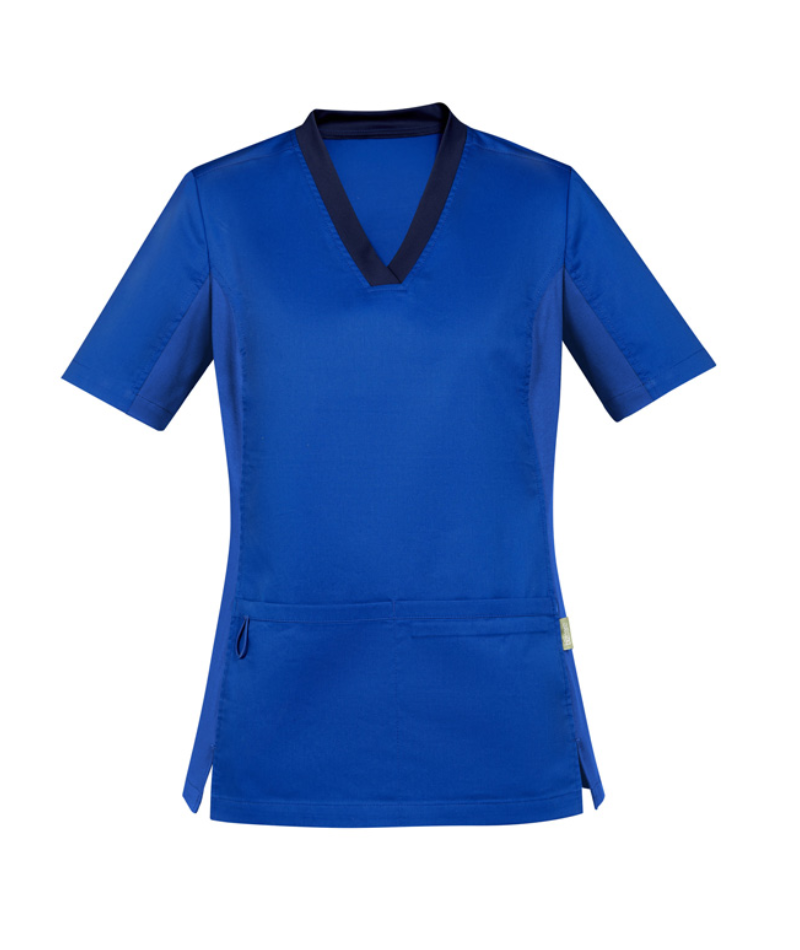 Womens Riley Stretch Scrub Top - Electric Blue