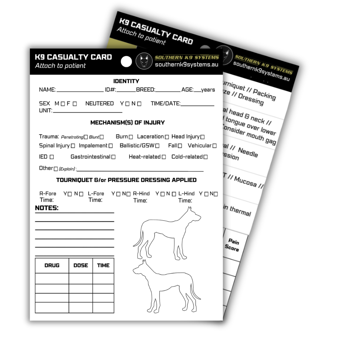 K9 Casualty Card