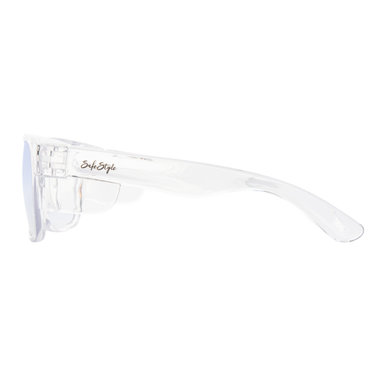 SAFESTYLE 'FUSIONS' CLEAR FRAME / BLUE LIGHT BLOCKING UV400 LENS